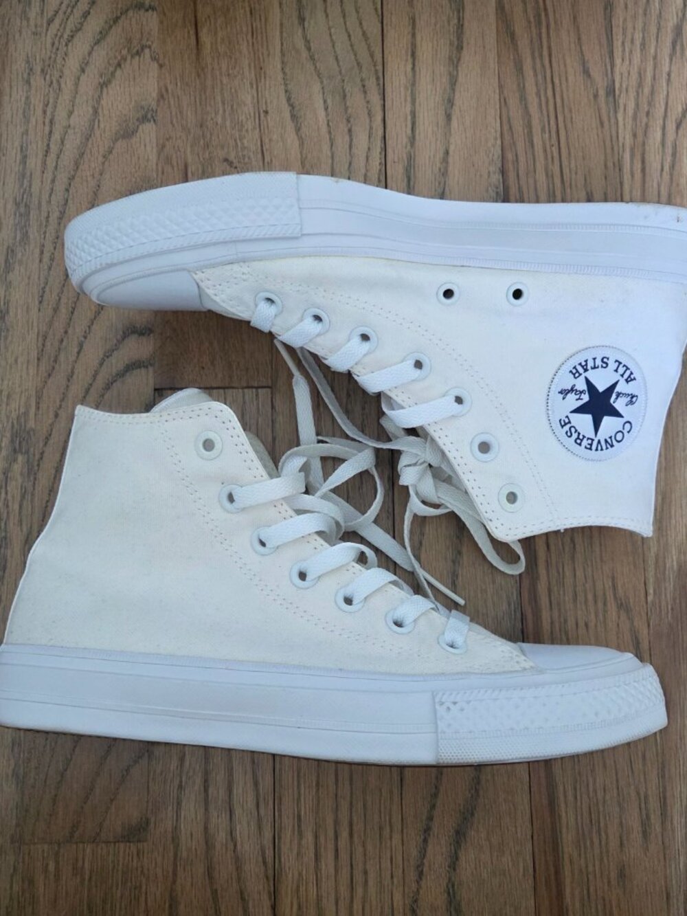 White Converse Chuck Taylor All Star II Lunarlon High Top Sneakers Unisex Size 8 - Picture 14 of 16